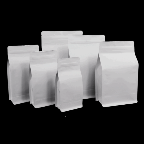 white kraft paper flat bottom bag