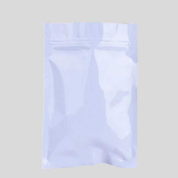 glossy white zipper bag