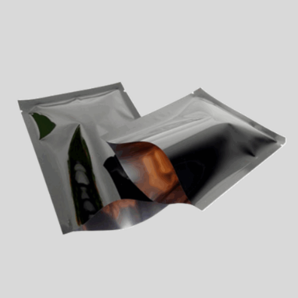 glossy black flat pouch