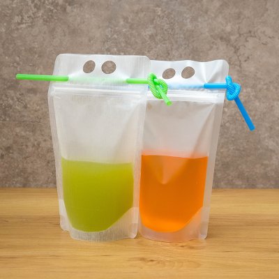 Beverage pouches – 100PCS Drink Pouches for Adults with Straws