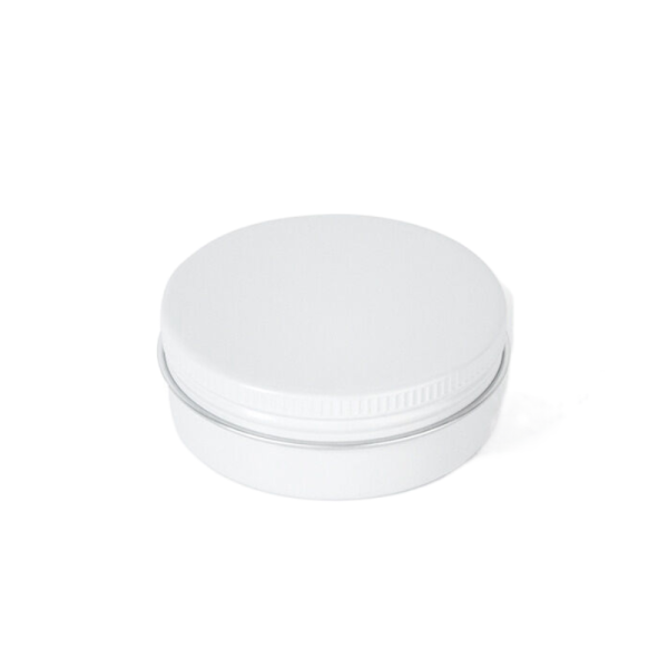 Matte White Round Aluminum Tin