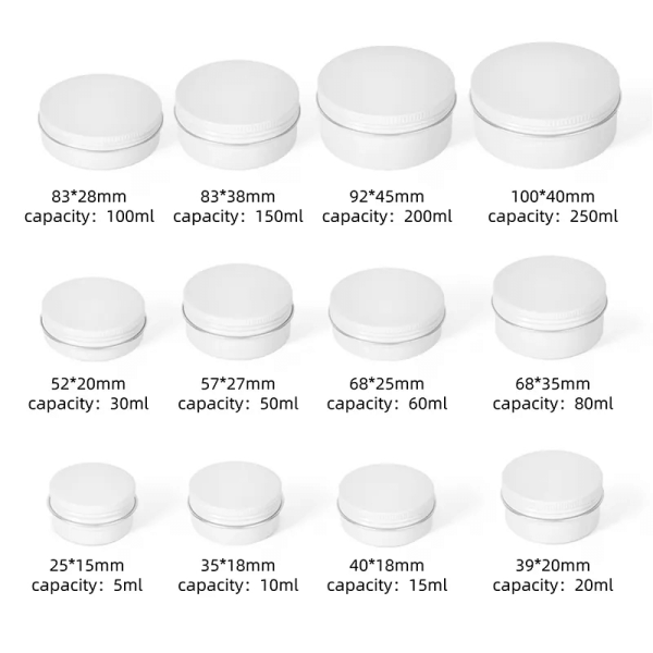 White Color Round Aluminum Tin