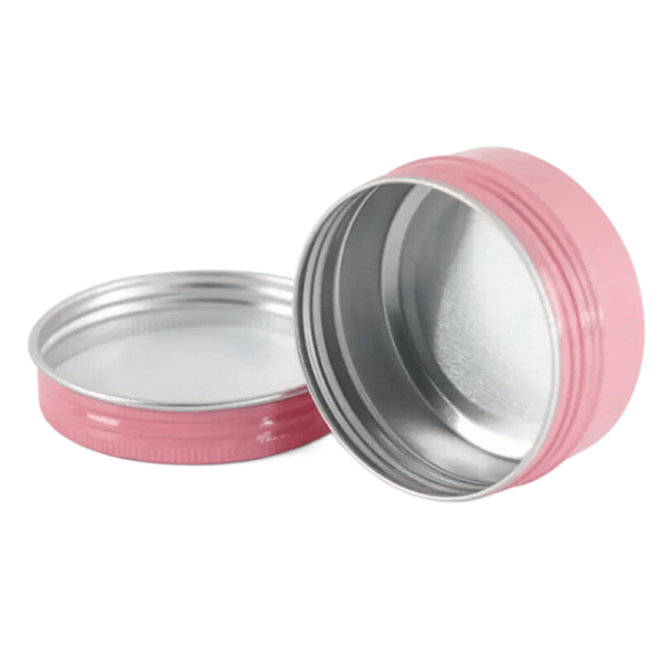 Pink Round Aluminum Tin