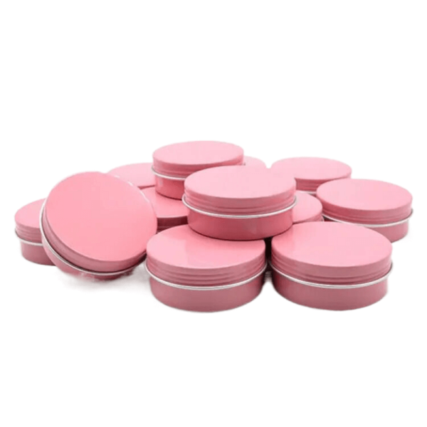 Pink Round Aluminum Tin