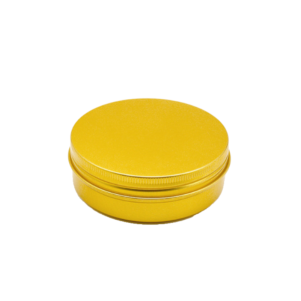 Gold Round Aluminum Jar