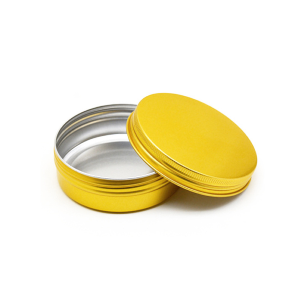 Gold Round Aluminum Tin