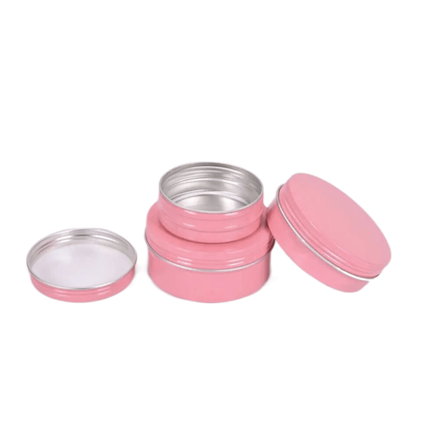 Pink Round Aluminum Tin