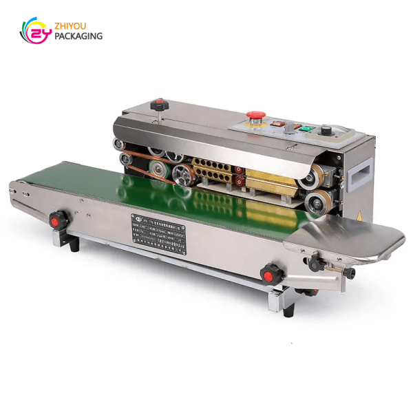 Plastic bag heat sealing machine